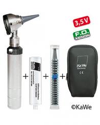 Otoskop EUROLIGHT F.O. 30, 3,5 V mit Ladegriff und Ohrtrichtern 