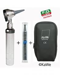 Otoskop EUROLIGHT F.O. 30 LED 2,5 V standard, mit Batteriegriff und Ohrtrichern 