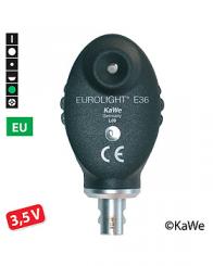Ophthalmoskop-Kopf EUROLIGHT E36, 3,5 V,  EU-Version mit 6 Blenden 