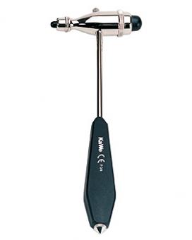 Trömner Reflexhammer, schwer, mit Pinsel und Nadel, mit schwarzem Kunststoffgriff 