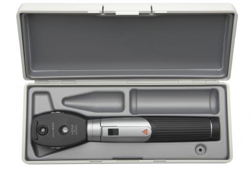 Ophthalmoskop HEINE mini 3000, 2,5V, mit Batteriegriff, in Hartschalenetui schwarz | ohne Lasergravur